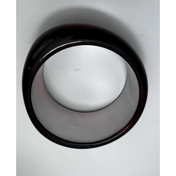 Vintage Red And Black Lucite Wide Bangle Bracelet 8.5” Retro Chunky Transparent - Picture 8 of 10